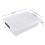 40 Quart Clear Plastic Underbed Storage Container, Wheeled Latching Storage Box for Shoes, Bags, Clothes, Set of 3 - size: 40 Quart
