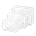 CoiiJoii 6PCS Clear Zipper Pouches, Small Christmas Item Storage Bins, Zippered Hard Pouch Double, Portable Makeup and Cosmetic Bag, Storage Organizer Bins, Hard Plastic Case, Clear Zipper Bags - size: SML-6PCS