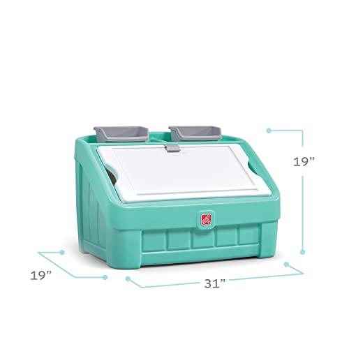 Step2 2-in-1 Toy Box & Art Lid, Kids Toy Storage Bin & Organizer, Easel & Chest in One, Made of Durable Plastic, For Toddlers 2+ Years Old, Mint - color: Mint