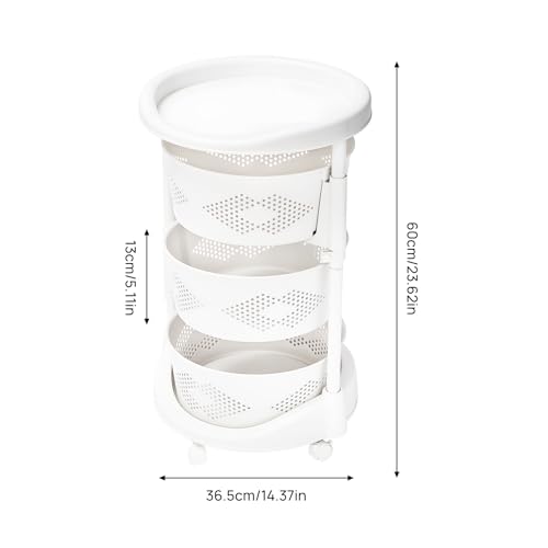5 Tier Kitchen Storage Cart Multi-Layer Storage Basket with Wheels Fruit Vegetable Storage Shelves Racks Rolling Storage Cart for Kitchen Living Room Bedroom (3 Tier) - size: 3 Tier