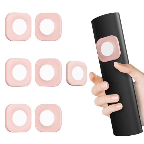 Magnetic Remote Control Holder Wall Mount Self-Adhesive, 6 Pack Upgraded Silicone Remote Organizer Storage Wall Holder for Home Office TV, Fan and Air Conditioner Remote Control 6 pink - color: 6 Pink, size: Square