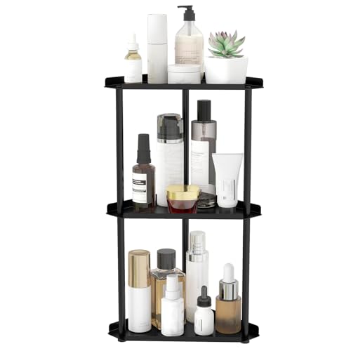 Jesginboo 3 Tier Bathroom Counter Organizer, Vanity Organizer Corner Shelf, Skincare, Makeup Countertop Organizers, Kitchen, Bathroom Counter Storage, Black - color: Black 3 Tier