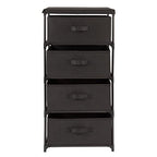 Juvale 4-Tier Fabric Dresser for Closet - 16.5 x 13 x 33 in, Black - Storage Cabinet with Drawers, Closet Drawers & Bedroom Storage - color: Black
