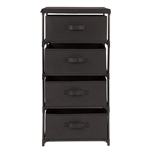 Juvale 4-Tier Fabric Dresser for Closet - 16.5 x 13 x 33 in, Black - Storage Cabinet with Drawers, Closet Drawers & Bedroom Storage - color: Black