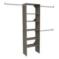 ClosetMaid SuiteSymphony Wood Closet Organizer Starter Kit with Tower and 3 Hang Rods, Shelves, Adjustable, Fits Spaces 5 – 10 ft. Wide, Graphite Grey - style: Graphite Grey Finish