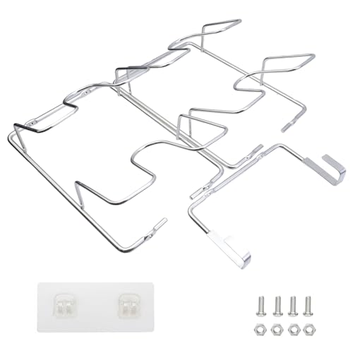 4 Tier Lid Organizer - No Drilling Wall Mounted Pot Cover Rack - Stainless Steel Lid Holder for Kitchen Cabinet