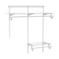 PROWORX 2-4 Ft. Expandable Closet Organizer System Kit, White Custom Metal Wire Shelving, Organization and Storage Shelves Wall Mounted with Hanging Rods