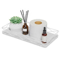 Lixple Toilet Paper Basket Holder, 13" Toilet Tank Tray, Wood and Metal Toilet Tray Vanity Organizer Bathroom Tray, Kitchen Sink Organizer for Soap Dispenser (White) - color: White