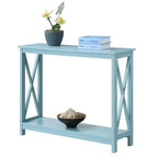 Convenience Concepts Oxford Console Table 39.5" - Sofa Table with Storage Shelf, Transitional Entryway Hall Table for Living Room and Bedroom, Display Foyer Table, Sea Foam Blue - color: Sea Foam Blue