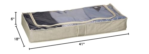 Household Essentials Under Bed Storage Chest, Beige (Pack of 2) - size: Underbed Chest (Pack of 2)