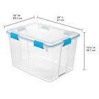 Sterilite 4-Pack Gasket Box, Weather-Resistant Storage Bins with Latching Lids, 80 Quart - Heavy-Duty Organizing Containers for Closet, Bathroom, and Office - size: 80 Quart, style: 4 Pack