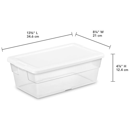 Sterilite 36-Pack 6 Quart Storage Box, Stackable Clear Plastic Bins with Snap-On Lids - Heavy-Duty Organizing Containers for Closet, Bathroom, and Office - size: 6 Quart, style: 36