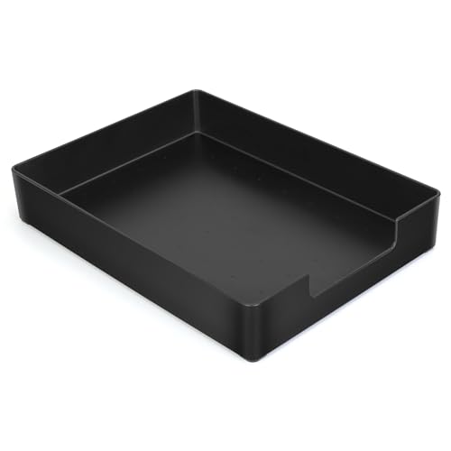 Letter-Size Tray, Desk Drawer Organizer, A4 Plastic Paper Tray, Multi-use Large Storage Basket for Office Home Supplies,13 x 9.6 inch - color: Black 1pc
