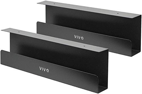 VIVO Under Desk 17 inch Cable Management Trays, Power Strip Holders, Cord Organizers, Wire Tamers for Office and Home, Black, 2 Pack, DESK-AC06-2C - color: Black, size: Standard