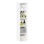 Furinno PASIR Book Shelf, 5-Tier Modern Bookshelf, Open Shelves Bookcase 9 x 12 x 52, Easy Assembly, for Living Room, Bedroom, Home Office, White - color: White, size: 5-Tier Cube