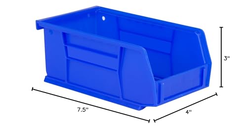 Hudson Exchange 7-1/2" x 4" x 3" Plastic Stackable Storage Bin and Hanging Container (Blue, 1 Pack) - color: Blue, size: 1 Pack