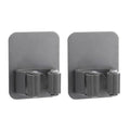 uxcell 2pcs Mop Broom Holder Wall Mount, 304 Stainless Steel Mop Holder Self Adhesive Broom Hanger with Screws, Suitable for Bathroom, Laundry Room, Dark Grey - color: Dark Grey
