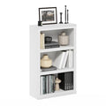 Furinno Rail Book Shelf, 3-Tier Bookshelf, Bookcase with Open Shelf, 10.1 x 24.6 x 39, for Living Room, Bedroom, Home Office, White - color: White, size: 3-Tier, 10 x 24.6 x 39