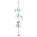simplehuman 8' Tension Pole Shower Caddy, Stainless Steel and Anodized Aluminum - size: 8 ft