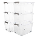 ITYLIFE CITYLIFE 6 Packs 69 QT Plastic Storage Bins with Lids Large Stackable Storage Containers for Organizing Clear Storage Box for Garage, Closet, Kitchen - size: 6 Packs - 69 QT