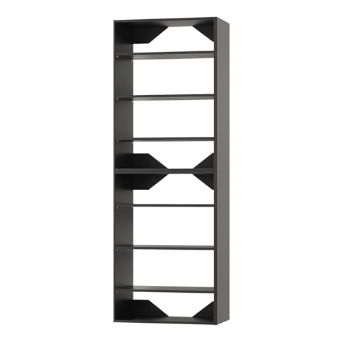 ROOMTEC Modular Closet System, 25.5" Shelf Closet Tower Wall-Mounted Closet Organizer, Wooden Tower for Walk-In Closets, Wardrobe Storage Kit, Black - size: 25.5" Wide, style: Model 10