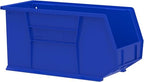 Akro-Mils 30265 AkroBins Plastic Storage Bins, Space-Saving Stackable Bins for Garage, Pantry, Craft Organization, 18-" x 8.25-" x 9-", Blue, 6-Pack - color: Blue