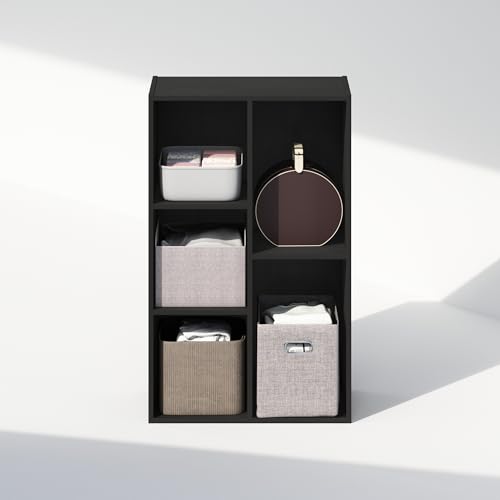 Furinno Reed Closet Organizers and Storage, 5-Cube Reversible Closet Shelves, Closet Organization Shelf, 9.4 x 19.5 x 31.5, for Bedroom, Closet, Blackwood - color: Blackwood, size: 5-Cube