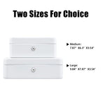 KYODOLED Medium Cash Box with Money Tray,Small Safe Lock Box with Key,Cash Drawer,7.87"x 6.30"x 3.54" White Medium - color: White, size: Medium