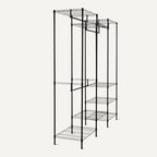 Amazon Basics Closet Organizer, Metal Rack with Shelves and Hanging Rod, 70" W x 18" D x 76" H, Black - size: 70W x18D x 76H inch