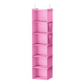 YOUDENOVA Hanging Closet Organizer and Storage, 6-Shelf Closet Hanging Storage Shelves, Light Pink - color: Light Pink