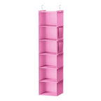 YOUDENOVA Hanging Closet Organizer and Storage, 6-Shelf Closet Hanging Storage Shelves, Light Pink - color: Light Pink