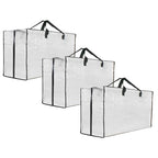 3 Pack Heavy Duty Moving Bags, Extra Large Clear Storage Bags with Zipper and Handles, Moving Boxes & Storage Bins Alternative, Packing Supplies, Moving Supplies for Dorm Room Essentials - size: 3 Pack