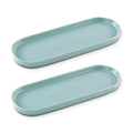 Ceramic Sink Tray, Bathroom Counter Tray, Bathtub Tray, Cosmetics Dish, Candle Tray, Perfume Shampoo Liquid Soap Tray Simple Style Design Suit for Bathroom and Kitchen (2pcs Blue) - color: 2pcs Blue