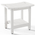 HIPS Shower Benches for Inside Shower, Shower Stool with Space-Efficient Storage Shelf, Waterproof Shower Chair Seat for Spa Bathroom(White) - color: White
