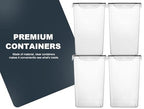 M MCIRCO Extra Large 7qt / 6.5L/220oz Tall Food Storage Containers, WIDE & DEEP, 4-Piece Plastic Airtight Kitchen Pantry Storage Containers for Flour, Sugar, with 4 Measuring Cups,20 Labels - size: 6.5L