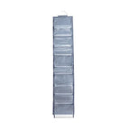 Household Essentials Over-the-Door Cotton Blend and Plastic Shoe Organizer with 20 Storage Pockets, Denim - color: Denim