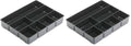 Rubbermaid Extra Deep Desk Drawer Director Tray, Plastic, 11.875 x 15 x 2.5 Inches, Black (Pack of 2) - size: 7 Section (Pack of 2)