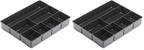 Rubbermaid Extra Deep Desk Drawer Director Tray, Plastic, 11.875 x 15 x 2.5 Inches, Black (Pack of 2) - size: 7 Section (Pack of 2)