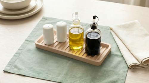 Happitasa Silicone Sink and Surface Organizer Tray, Sponge Holder, Vanity Tray, Trivet, Heat Safe, Dishwasher Safe, for Bathroom and Kitchen Organization (Sand Dollar, 9"x3.5") - color: Sand Dollar, size: 9" x 3.5" x 0.6"