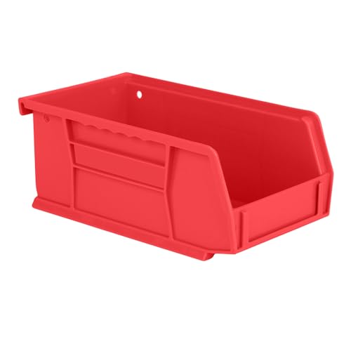 Hudson Exchange 7-1/2" x 4" x 3" (12 Pack) Plastic Stackable Storage Bin and Hanging Container, Red - color: Red, size: 12 Pack