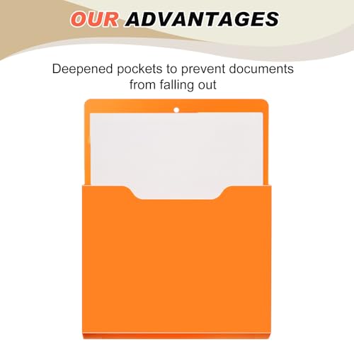 Fuutreo 6 Pcs Magnetic Wall File Organizer Magnetic Wall File Holder Refrigerator Magazine Holder for Mail Letters Paper(Bright Color,Vertical-large) - color: Bright Color, size: Vertical-Large