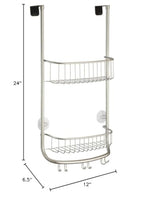 iDesign Over-the-Door Hanging Shower Caddy Organizer, The Forma Collection – 12” x 6.5” x 24”, Matte Black - color: Matte Black