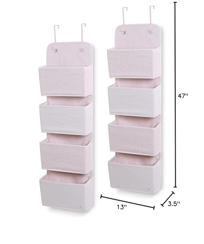 Delta Children GAP babyGap 2-Pack Over the Door Storage Organizer with 4 Pockets, Pink - color: Pink