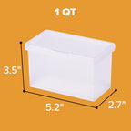 Bostitch Konnect Storage Containers with Lids, Office Organizer, Clear Plastic Box, Stackable for Index Cards, Labels, 1 Qt, 3 Pack - size: 3-Pack