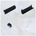 20 Quart Under Bed Plastic Storage Bins, 4-Pack Clear Under Bed Storage Box with Wheels - size: 20 Quart