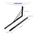 Ravinte 2 Pack 22 Inch Folding Shelf Brackets – Matte Black, Heavy Duty Collapsible Brackets for Tables and Benches – Space-Saving Design - size: 22 Inch