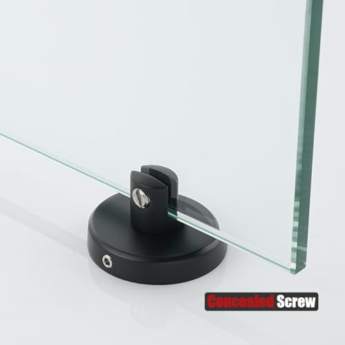 JQK Bathroom Glass Shelf Black, Tempered Glass Shower Storage 8 by 5 inches, 304 Stainless Steel Matte Black Wall Mount 2 Pack, TGS101L8-PB-P2 - color: Matte Black, size: 8 Inch (2 Pack)