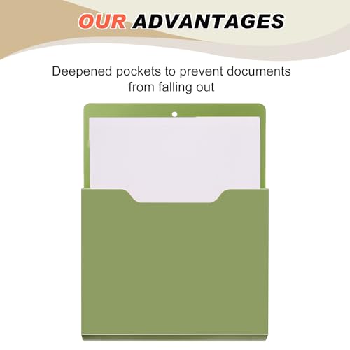 Fuutreo 6 Pcs Magnetic Wall File Organizer Magnetic Wall File Holder Refrigerator Magazine Holder for Mail Letters Paper(Dark Vintage,Vertical-large) - color: Dark Vintage, size: Vertical-Large