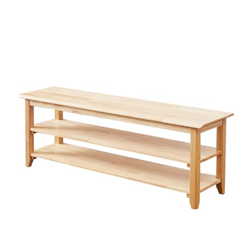 XKZG Storage Bench Wooden Shoe Rack Bench Simple Style Wood Entryway Bench (Natural,47.2") - color: Natural, size: 47.2"W x 11.8"D x 16.5"H