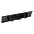 Restaurantware 17.7 Inch Snap-In Design Mop Holder, Black Plastic, 3 Customizable Slots, Screws Included